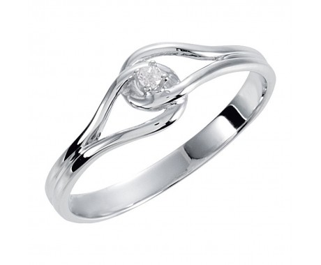 0.18 ct Ladies Round Cut Diamond Engagement Ring