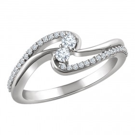 0.56 ct Ladies Round Cut Diamond Engagement Two-Stone Ring