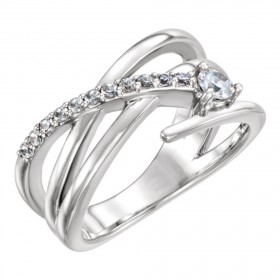 0.40 ct Ladies Round Cut Diamond Freeform Ring