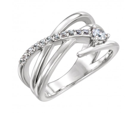 0.40 ct Ladies Round Cut Diamond Freeform Ring