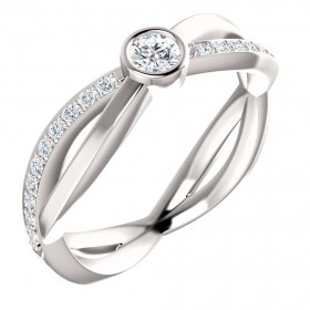 1.43 ct Ladies Round Cut Diamond Infinity Engagement  Ring