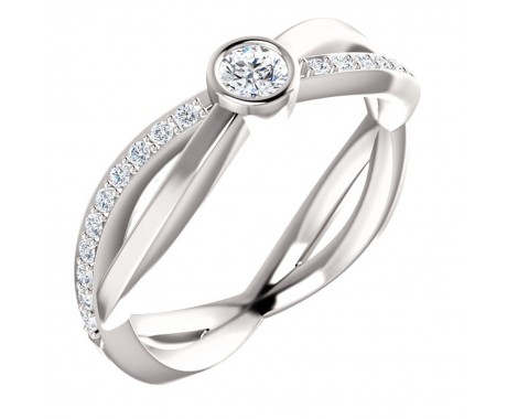 1.43 ct Ladies Round Cut Diamond Infinity Engagement  Ring