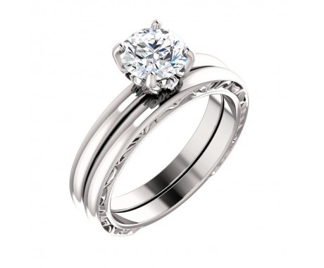 0.70 ct Ladies Round Cut Diamond Engagement Set