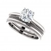 0.80 ct Ladies Round Cut Diamond Solitaire Engagement Set