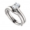 1.00 Ct Ladies Oval Cut Diamond Solitare Engagement Ring Set