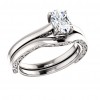 1.00 Ct Ladies Oval Cut Diamond Solitare Engagement Ring Set