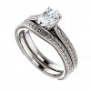 1.00 ct Ladies Oval Cut Diamond Solitaire Engagement Set