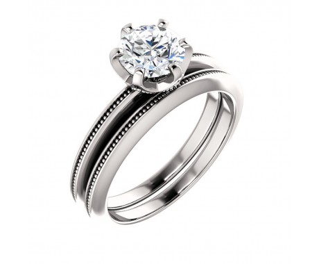 1.00 ct Ladies Round Cut Diamond Engagement Set