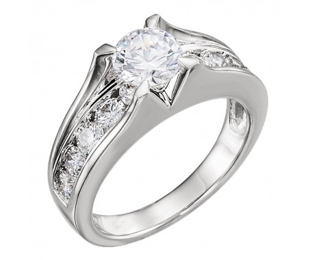 1.05 ct Ladies Round Cut Diamond Engagement Ring Semi Mount