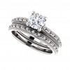 1.10 ct Ladies Round Cut Diamond Engagement Set