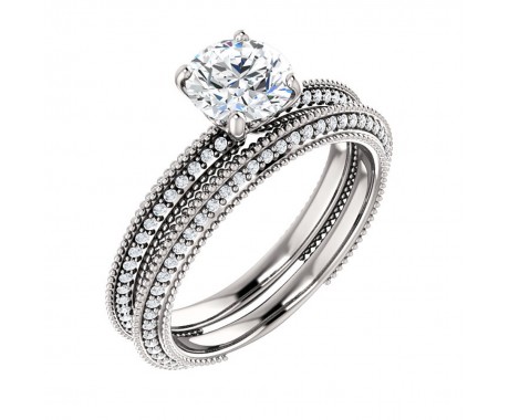 1.15 ct Ladies Round Cut Diamond Engagement Set