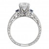 1.25 ct Ladies Round Cut Diamond And Sapphire Stone Engagement Set