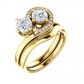 1.25 ct Ladies Round Cut Diamond Two Stone Anniversary Ring