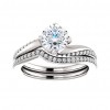 1.30 ct Ladies Round Cut Diamond Engagement Ring Set