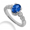 1.50 ct. Natural Blue Sapphire and  Round Cut Diamond Fancy Engagement Cocktail Ring