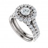 1.85 ct Ladies Round Cut Diamond Royal Engagement Set