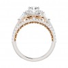 2.00 ct Ladies Cushion Cut Diamond Hallo Style Engagement Set