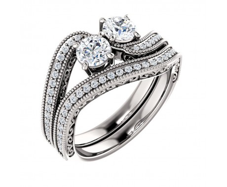 2.00 ct Ladies Round Cut Diamond Fancy Engagement Set