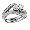 2.00 ct Ladies Round Cut Diamond Fancy Engagement Set