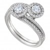 2.20 ct Ladies Round Cut Diamond Two Stone Engagement Ring