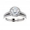 2.25 ct Ladies Round Cut Diamond Halo Style Engagement set