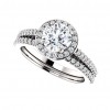 2.25 ct Ladies Round Cut Diamond Halo Style Engagement set