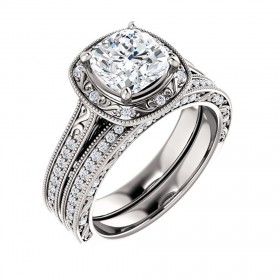 2.35 ct Ladies Cushion Cut Diamond Engagement Ring