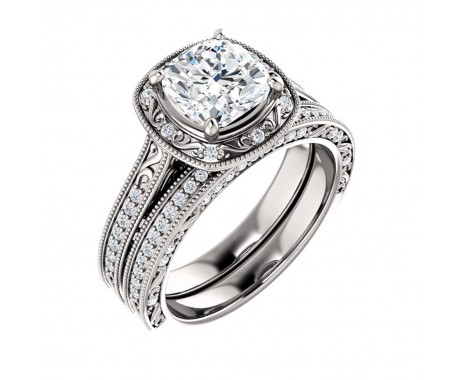 2.35 ct Ladies Cushion Cut Diamond Engagement Ring
