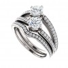 2.55 ct Ladies Round Cut Diamond Two Stone Engagement Ring