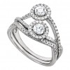 2.60 ct Ladies Round Cut Diamond Engagement Two Stone Ring