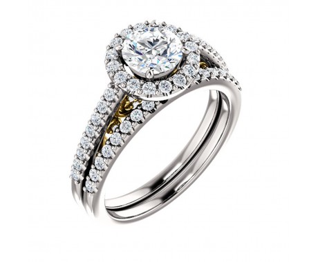 2.65 ct Ladies Round Cut Diamond Engagement Set In Two Tone