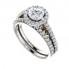 2.65 ct Ladies Round Cut Diamond Engagement Set In Two Tone