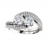 2.80 ct Ladies Round Cut Diamond Two Stone Engagement Ring
