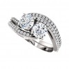 2.80 ct Ladies Round Cut Diamond Two Stone Engagement Ring