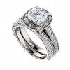 2.90 ct Ladies Cushion Cut Diamond Engagement Set