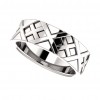 Ladies 14 Kt White Gold X-patterned Band