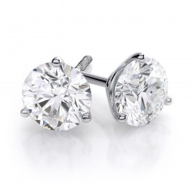 1.60 ct. Round Cut Cubic Zirconia Sterling Silver Martini Stud Earrings with Screw Back