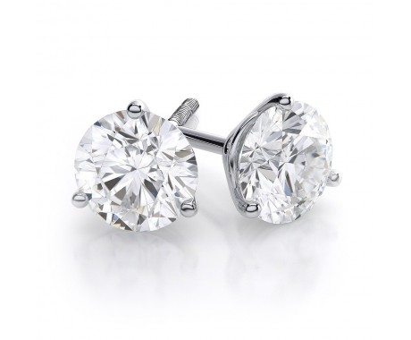 1.60 ct. Round Cut Cubic Zirconia Sterling Silver Martini Stud Earrings with Screw Back