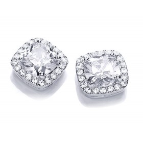 6.20 ct. Cushion Cut Cubic Zirconia Sterling Silver Stud Earrings with Pushback