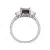 0.10 ct Ladies Round Cut Diamond And Blue Sapphire Engagement Ring