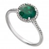 0.15 ct Ladies Diamond And Emerald Anniversary Ring