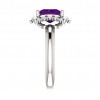 0.20 ct Ladies Diamond Round Cut And Square Amethyst Anniversary Ring