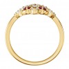 0.20 ct Ladies Round Cut Diamond And Ruby Clover Ring