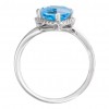 0.22 ct Ladies Round Cut Diamond And Swiss Blue Topaz Anniversary Ring