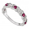 1.25 ct Ladies Diamond and Ruby Wedding Band