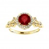 0.25 ct Ladies Round Cut Diamond And  Ruby Anniversary Ring