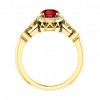 0.25 ct Ladies Round Cut Diamond And  Ruby Anniversary Ring