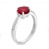 0.25 ct Ladies Round Cut Diamond and Cushion Cut Ruby Engagement Ring