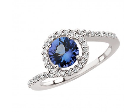 0.26 ct Ladies Diamond And Tanzanite Engagement Ring