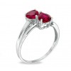 0.30 ct Ladies Diamond and Heart Shaped Ruby Ring